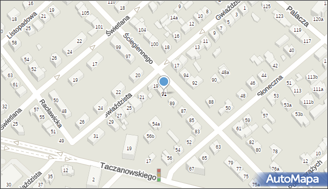 Poznań, Ściegiennego Piotra, ks., 91, mapa Poznania