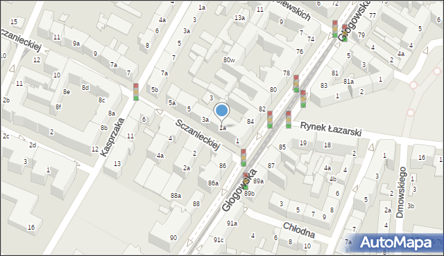 Poznań, Sczanieckiej Emilii, 1a, mapa Poznania