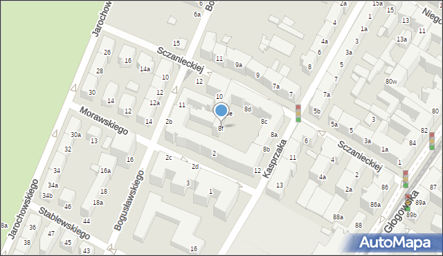 Poznań, Sczanieckiej Emilii, 8f, mapa Poznania