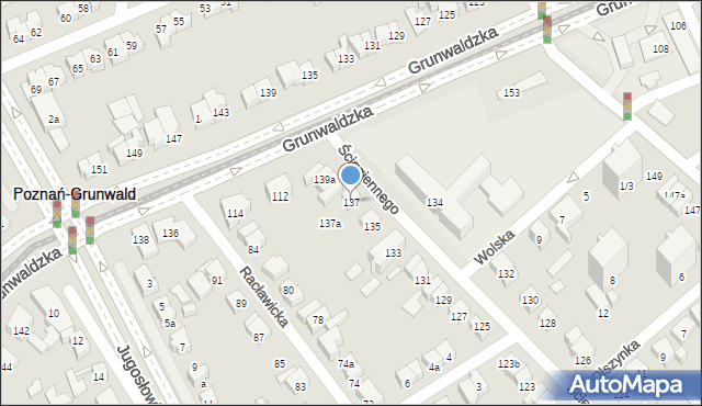 Poznań, Ściegiennego Piotra, ks., 137, mapa Poznania