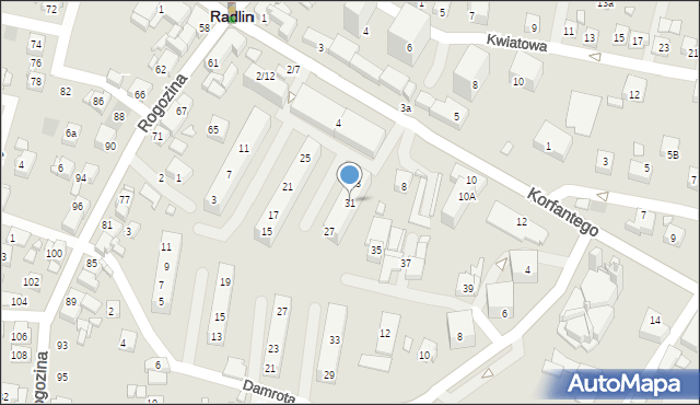 Radlin, Ściegiennego Piotra, ks., 31, mapa Radlin