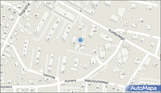 Radlin, Ściegiennego Piotra, ks., 37, mapa Radlin