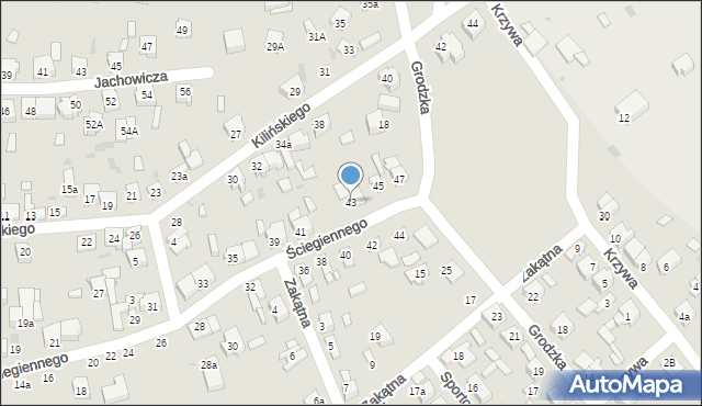 Radomsko, Ściegiennego Piotra, ks., 43, mapa Radomsko