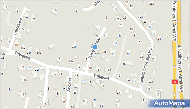 Rzeszów, Ściegiennego Piotra, ks., 2, mapa Rzeszów