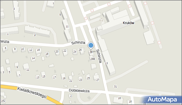 Sandomierz, Schinzla Zygmunta, dr., 28, mapa Sandomierza