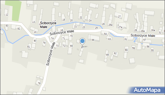 Ściborzyce Małe, Ściborzyce Małe, 67, mapa Ściborzyce Małe
