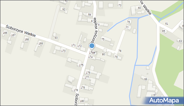 Ściborzyce Wielkie, Ściborzyce Wielkie, 174a, mapa Ściborzyce Wielkie