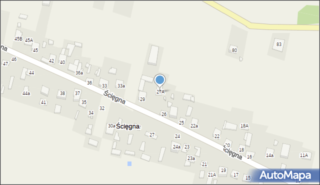 Ścięgna, Ścięgna, 27A, mapa Ścięgna