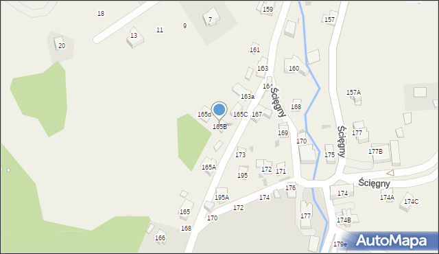 Ścięgny, Ścięgny, 165B, mapa Ścięgny