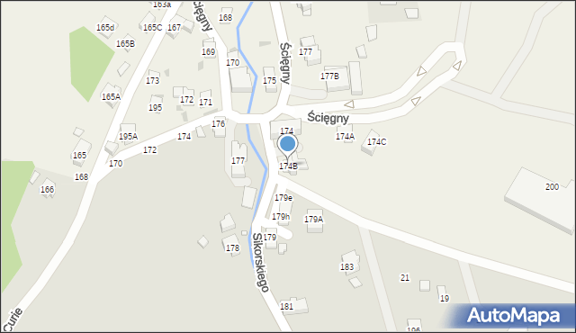 Ścięgny, Ścięgny, 174B, mapa Ścięgny