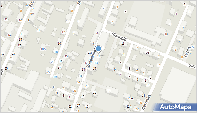 Siedlce, Ściegiennego Piotra, ks., 11, mapa Siedlce