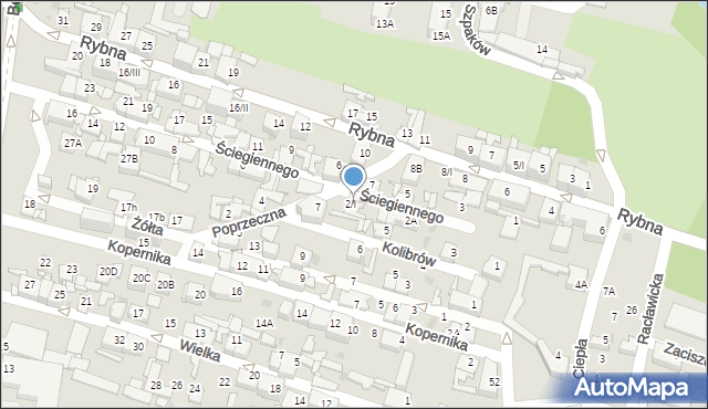 Sosnowiec, Ściegiennego Piotra, ks., 2/I, mapa Sosnowca