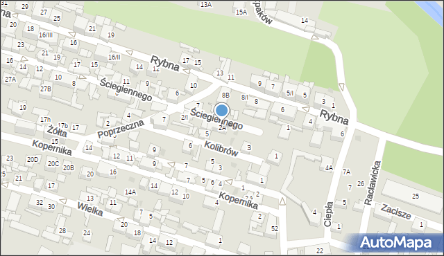 Sosnowiec, Ściegiennego Piotra, ks., 2A, mapa Sosnowca