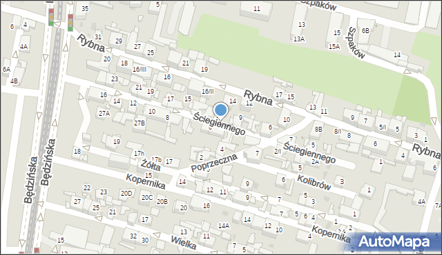 Sosnowiec, Ściegiennego Piotra, ks., 4, mapa Sosnowca