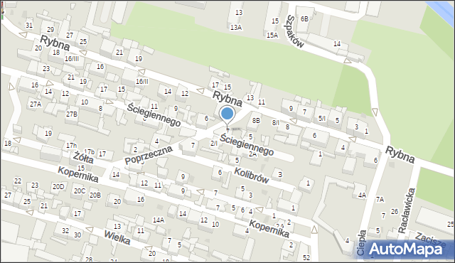 Sosnowiec, Ściegiennego Piotra, ks., 7, mapa Sosnowca