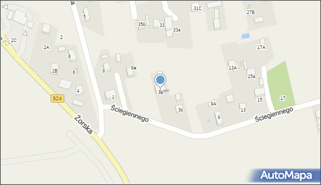 Stanowice, Ściegiennego Piotra, ks., 3a, mapa Stanowice