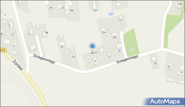 Stanowice, Ściegiennego Piotra, ks., 9A, mapa Stanowice