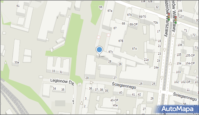 Szczecin, Ściegiennego Piotra, ks., 29, mapa Szczecina