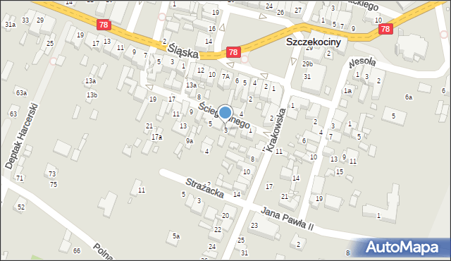 Szczekociny, Ściegiennego Piotra, ks., 3, mapa Szczekociny