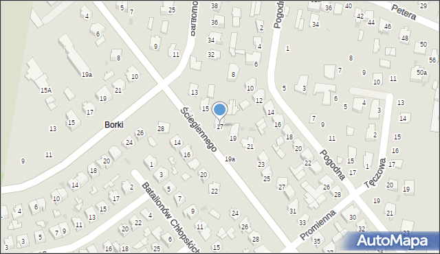 Tomaszów Lubelski, Ściegiennego Piotra, ks., 17, mapa Tomaszów Lubelski