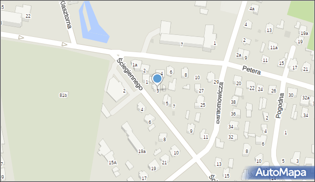 Tomaszów Lubelski, Ściegiennego Piotra, ks., 3, mapa Tomaszów Lubelski