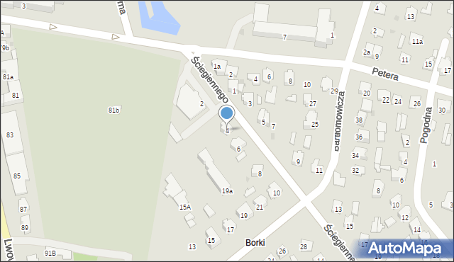 Tomaszów Lubelski, Ściegiennego Piotra, ks., 4, mapa Tomaszów Lubelski