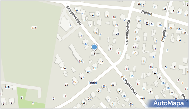 Tomaszów Lubelski, Ściegiennego Piotra, ks., 8, mapa Tomaszów Lubelski