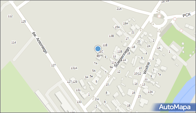 Tomaszów Mazowiecki, Ściegiennego Piotra, ks., 9D, mapa Tomaszów Mazowiecki