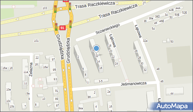 Toruń, Sczanieckiego Michała, 12, mapa Torunia