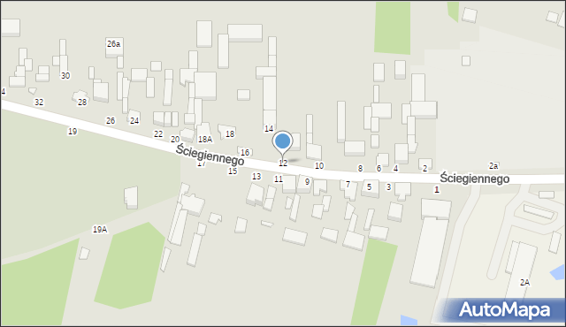 Tuszyn, Ściegiennego, ks., 12, mapa Tuszyn