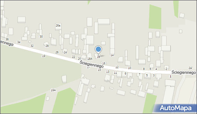 Tuszyn, Ściegiennego, ks., 18, mapa Tuszyn