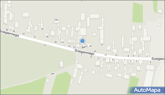 Tuszyn, Ściegiennego, ks., 18A, mapa Tuszyn