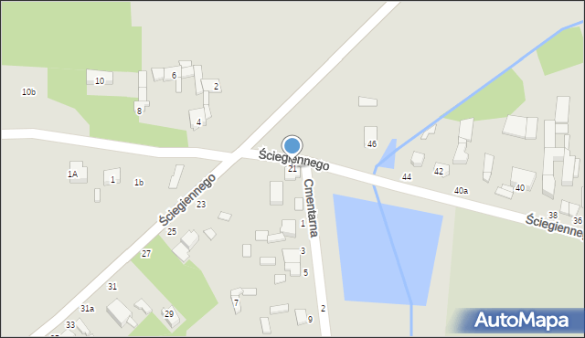 Tuszyn, Ściegiennego, ks., 21, mapa Tuszyn