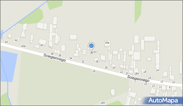 Tuszyn, Ściegiennego, ks., 30, mapa Tuszyn