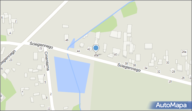 Tuszyn, Ściegiennego, ks., 40a, mapa Tuszyn