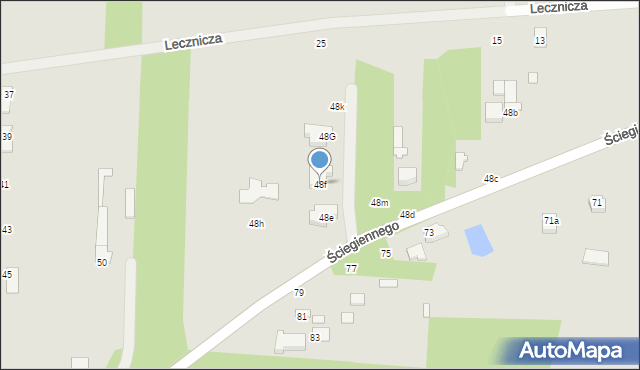 Tuszyn, Ściegiennego, ks., 48f, mapa Tuszyn