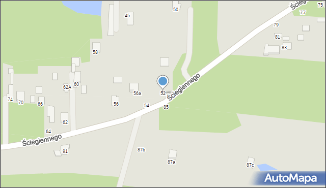 Tuszyn, Ściegiennego, ks., 52, mapa Tuszyn