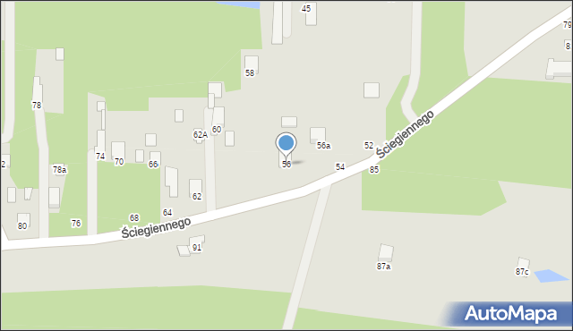 Tuszyn, Ściegiennego, ks., 56, mapa Tuszyn