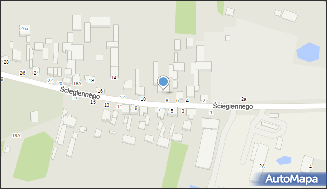 Tuszyn, Ściegiennego, ks., 8a, mapa Tuszyn