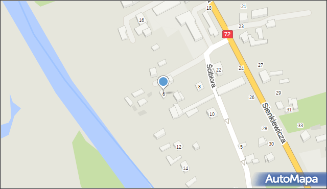 Uniejów, Ścibiora Szczepana, płk., 6, mapa Uniejów