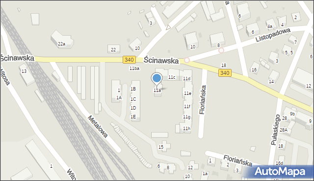 Wołów, Ścinawska, 11a, mapa Wołów