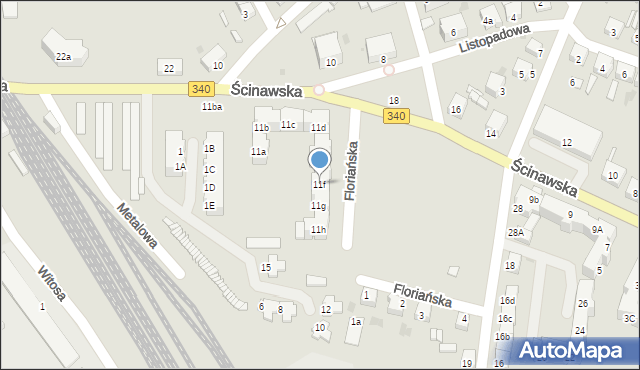 Wołów, Ścinawska, 11f, mapa Wołów