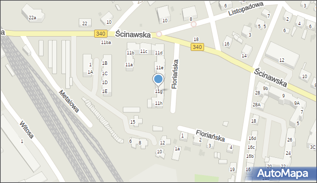 Wołów, Ścinawska, 11g, mapa Wołów
