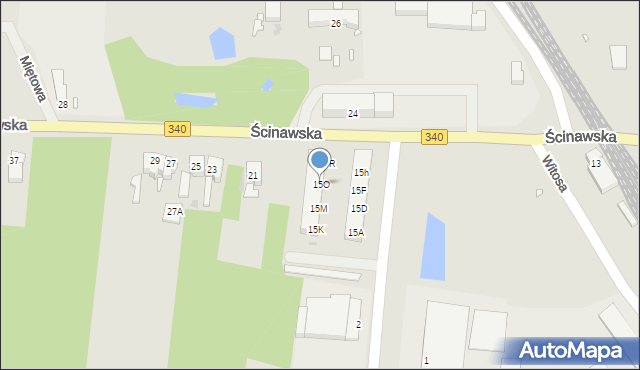 Wołów, Ścinawska, 15O, mapa Wołów