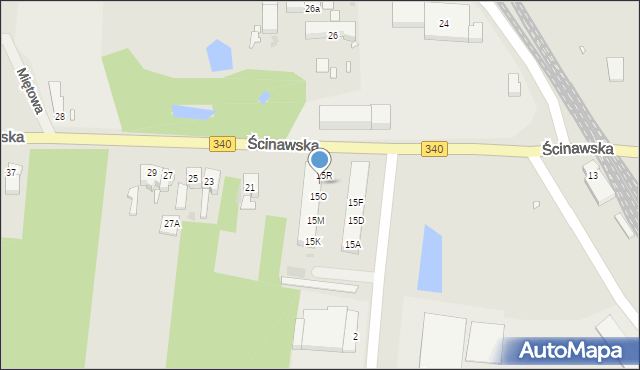 Wołów, Ścinawska, 15P, mapa Wołów