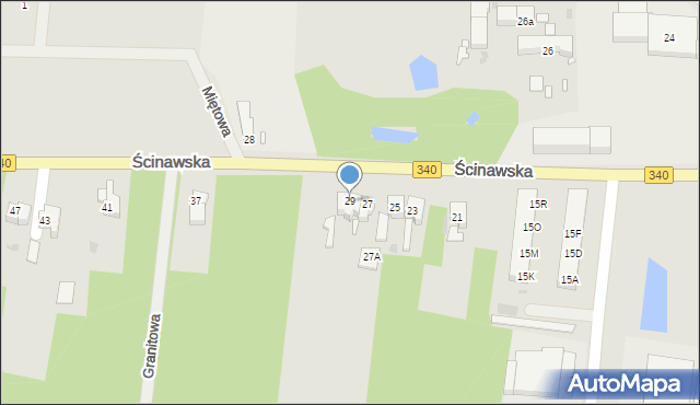 Wołów, Ścinawska, 29, mapa Wołów