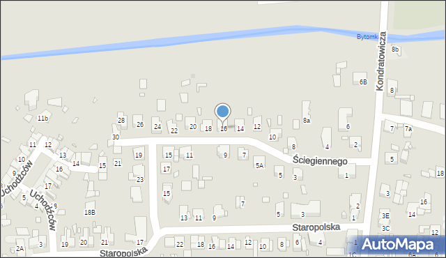 Zabrze, Ściegiennego Piotra, ks., 16, mapa Zabrza