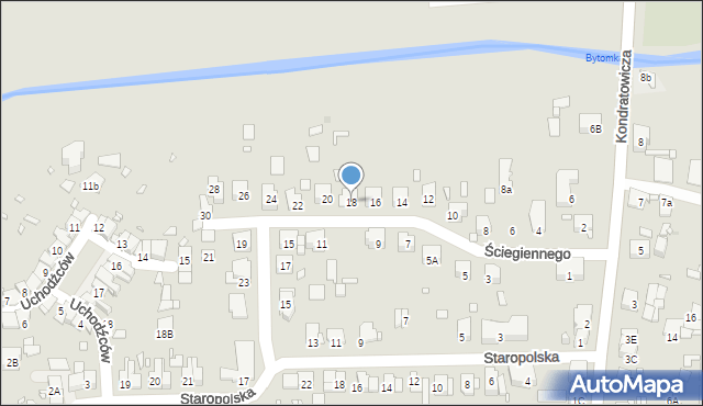 Zabrze, Ściegiennego Piotra, ks., 18, mapa Zabrza