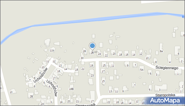 Zabrze, Ściegiennego Piotra, ks., 26, mapa Zabrza