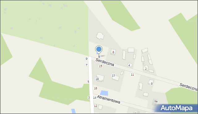 Aleksandrówka, Serdeczna, 8, mapa Aleksandrówka